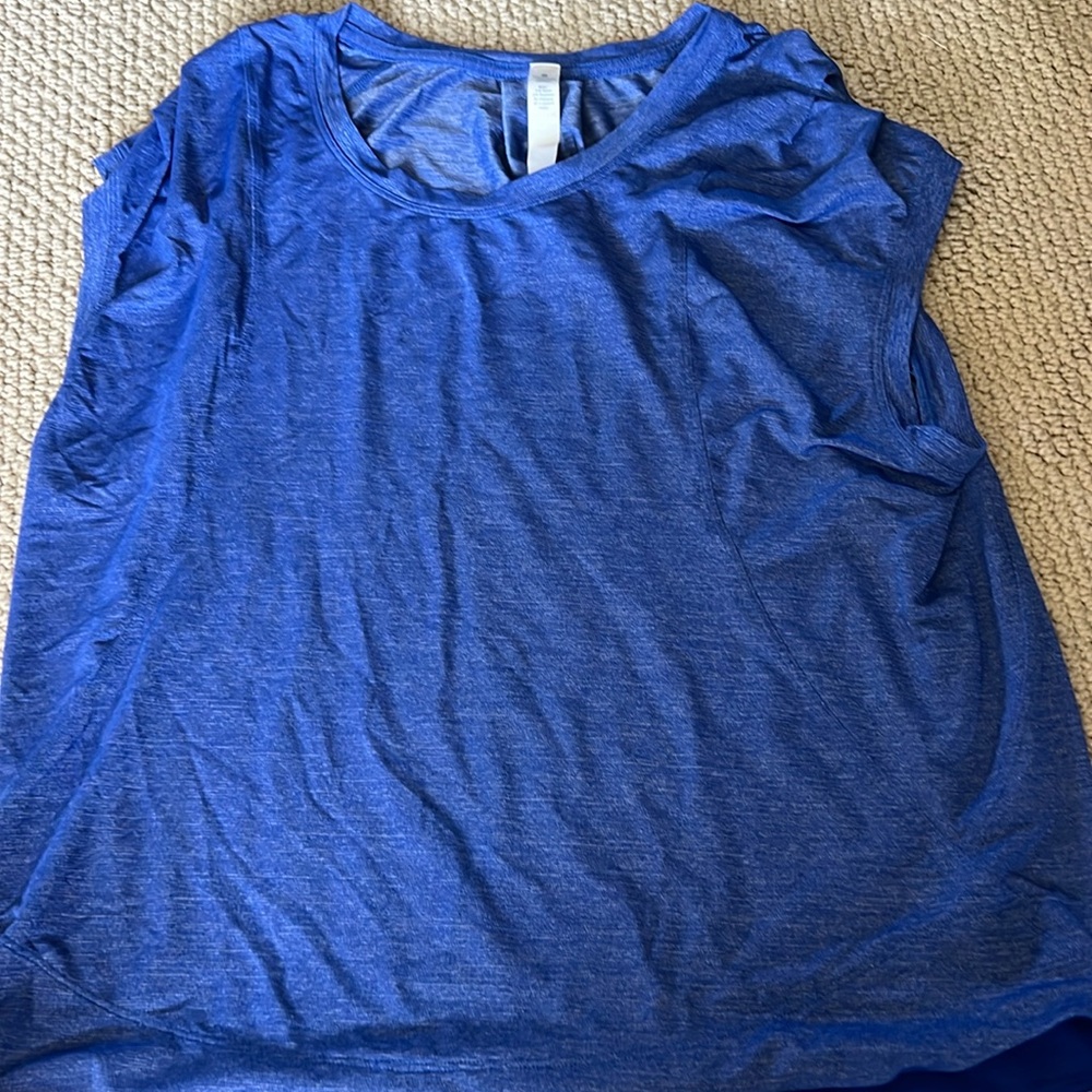 blue lululemon workout top